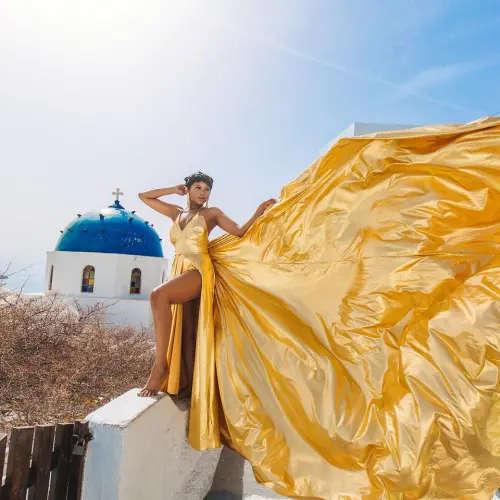The Ultimate Santorini Flying Dress Photoshoot - INV SANTORINI